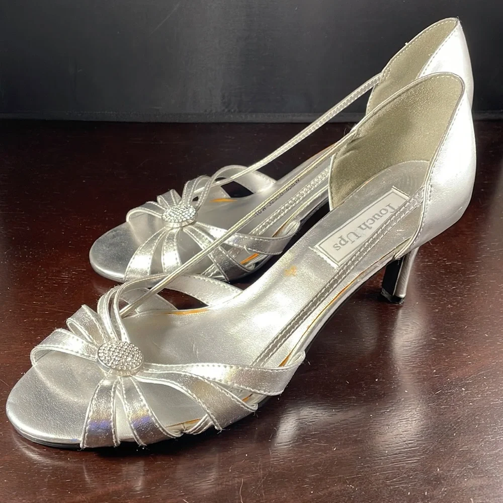 Vintage Touch Ups by Benjamin Walk silver strappy heel - Picture 4 of 6